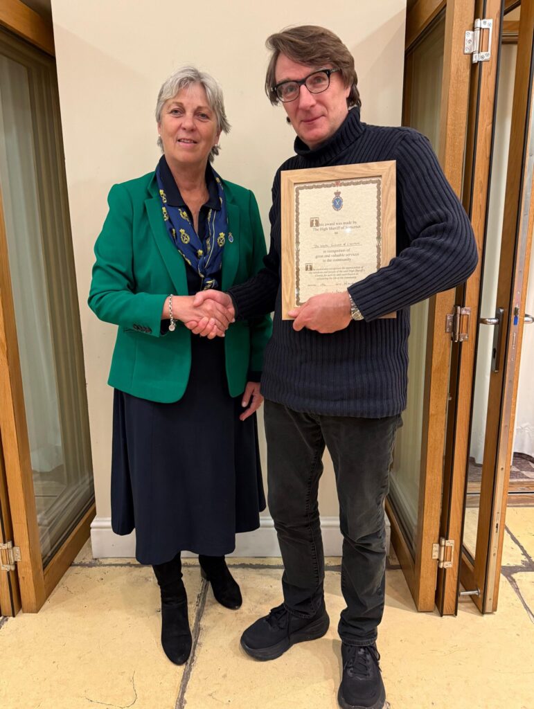 High Sheriff of Somerset Janet Montgomery awards Festival.