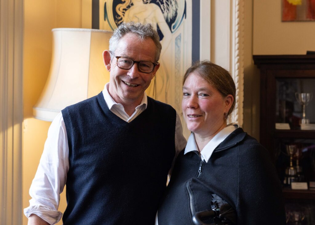 Nick Trend with visitor